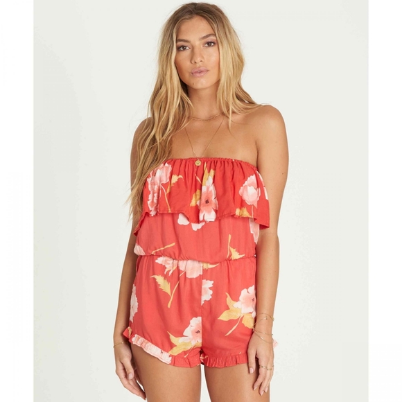 Billabong Women's Pocket Flowers Romper - Picture 1 of 9